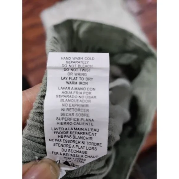 Vitamin A High Rise Womens Size XS Elastic Waist Wide-Leg Linen Pants Sage Green - Picture 6 of 9